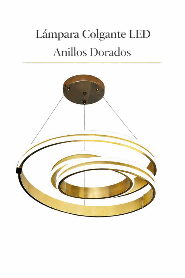 Lámpara Colgante LED - Anillos Dorados