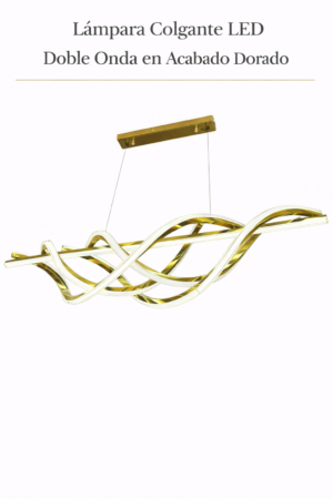 Lámpara Colgante LED - Doble Onda en Acabado Dorado