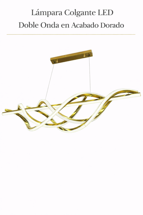 Lámpara Colgante LED - Doble Onda en Acabado Dorado Lámpara Colgante LED - Doble Onda en Acabado Dorado