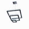Lámpara Colgante LED - Triple Cuadro en Cristal Moderno