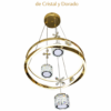 Lámpara Colgante LED – Decorativa de Cristal y Dorado