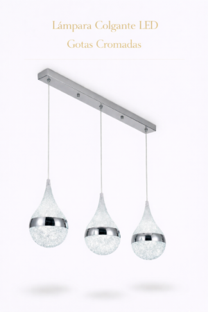 Lámpara Colgante LED – Gotas Cromadas
