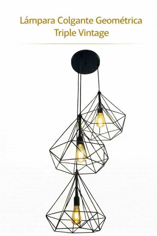 Lámpara Colgante – Geométrica Triple Vintage