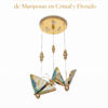 Lámpara Colgante – Mariposas en Cristal y Dorado