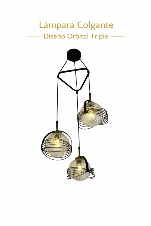 Lámpara Colgante – Diseño Orbital Triple