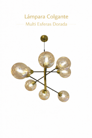 Lámpara Colgante – Multi Esferas Dorada