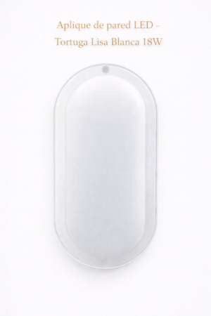 Aplique de pared LED - Tortuga Lisa Blanca 18W