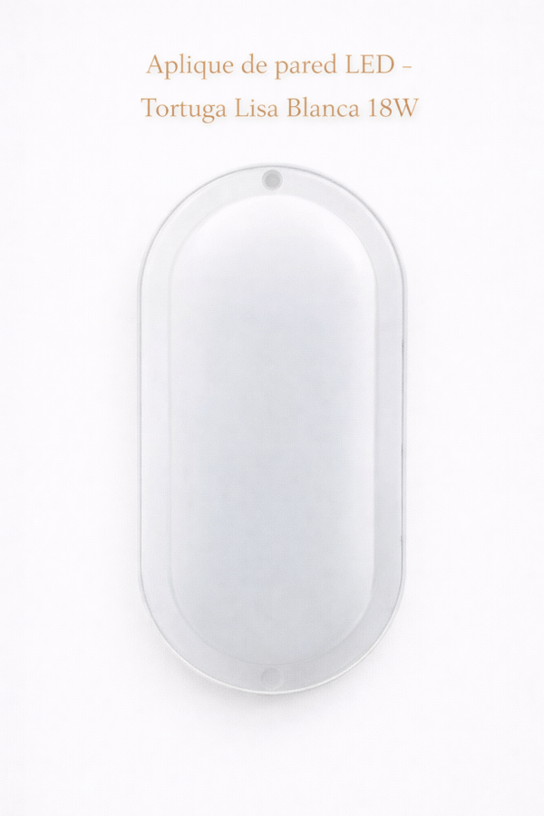 Aplique de pared LED - Tortuga Lisa Blanca 18W