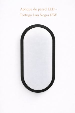 Aplique de pared LED - Tortuga Lisa Negra 18W
