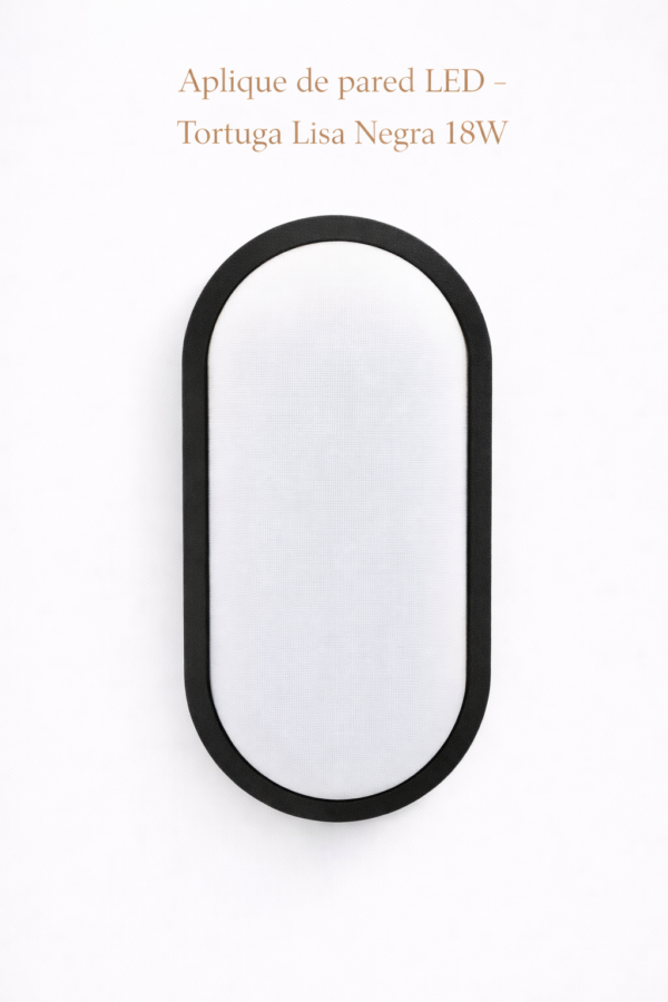 Aplique de pared LED - Tortuga Lisa Negra 18W