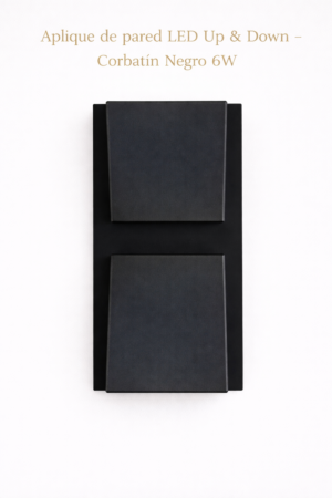 Aplique de pared LED Up & Down - Corbatín Negro 6W negro