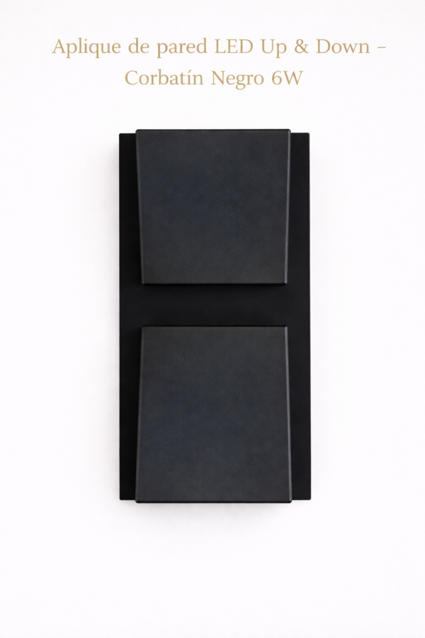 Aplique de pared LED Up & Down - Corbatín Negro 6W negro
