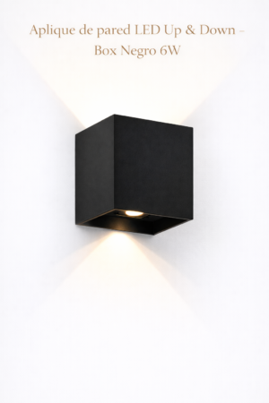 Aplique de pared LED Up & Down – Box Negro 6W