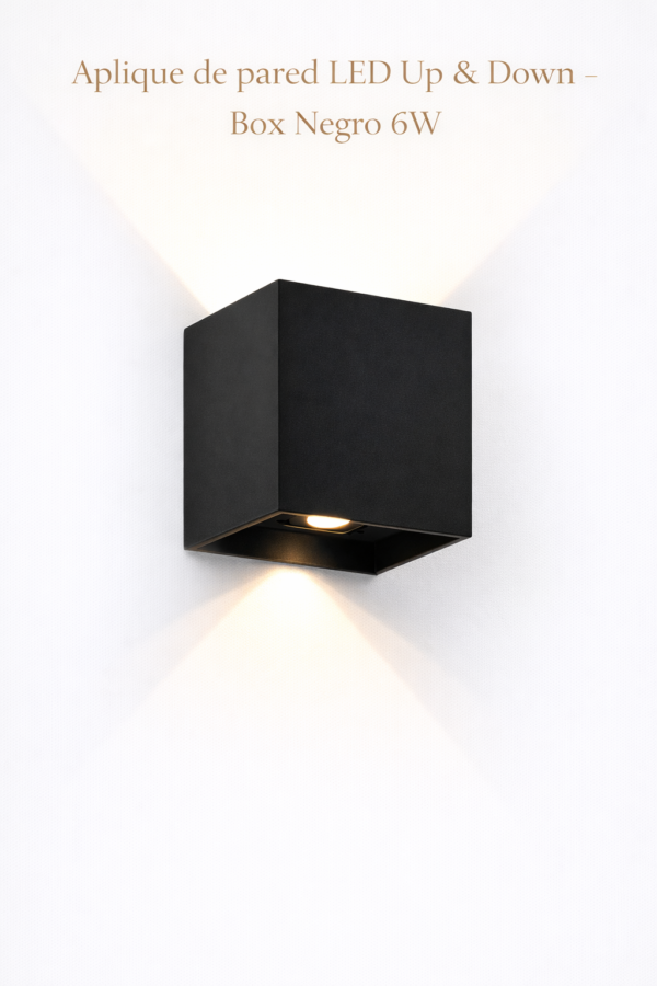 Aplique de pared LED Up & Down – Box Negro 6W