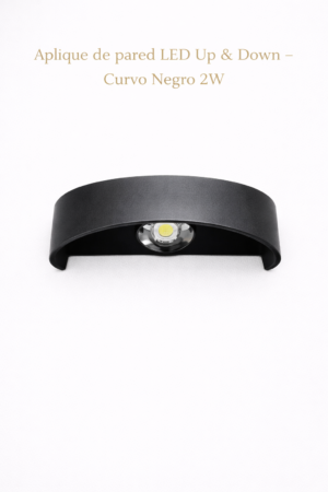 Aplique de pared LED Up & Down – Curvo Negro 2W