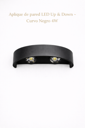 Aplique de pared LED Up & Down – Curvo Negro 4W