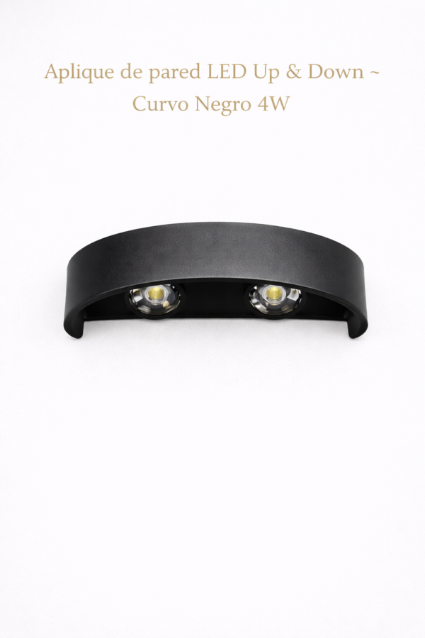 Aplique de pared LED Up & Down – Curvo Negro 4W