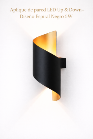 Aplique de pared LED Up & Down – Diseño Espiral Negro 5W
