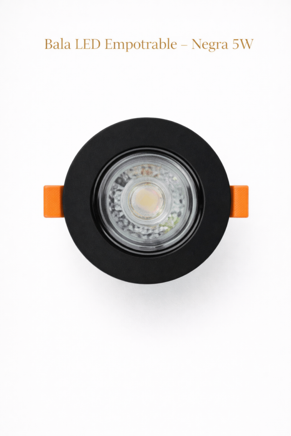 Bala LED Empotrable – Negra 5W