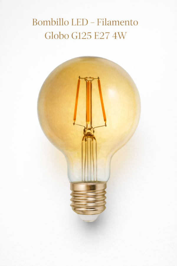 Bombillo LED - Filamento Globo G125 E27 4W