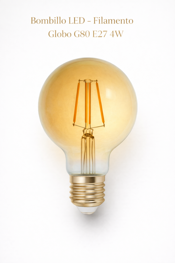 Bombillo LED - Filamento Globo G80 E27 4W