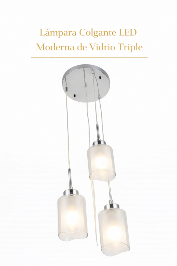 Lámpara Colgante LED – Moderna de Triple Vidrio Lámpara Colgante LED – Moderna de Triple Vidrio