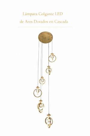 Lámpara Colgante LED – Aros Dorados en Cascada Lámpara Colgante LED – Aros Dorados en Cascada