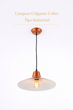 Lámpara Colgante – Tipo Industrial Cobre