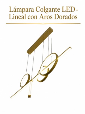 Image 4 jun 2026, 10_39_47 Lámpara Colgante LED - Lineal con Aros Dorados