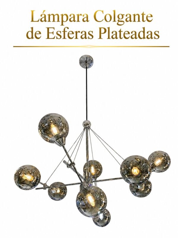 Lámpara colgante - Esferas plateadas