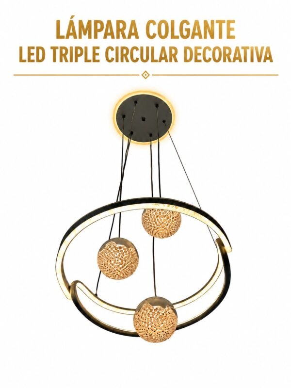 Lámpara Colgante Led – Triple Circular Decorativa Lámpara Colgante Led – Triple Circular Decorativa