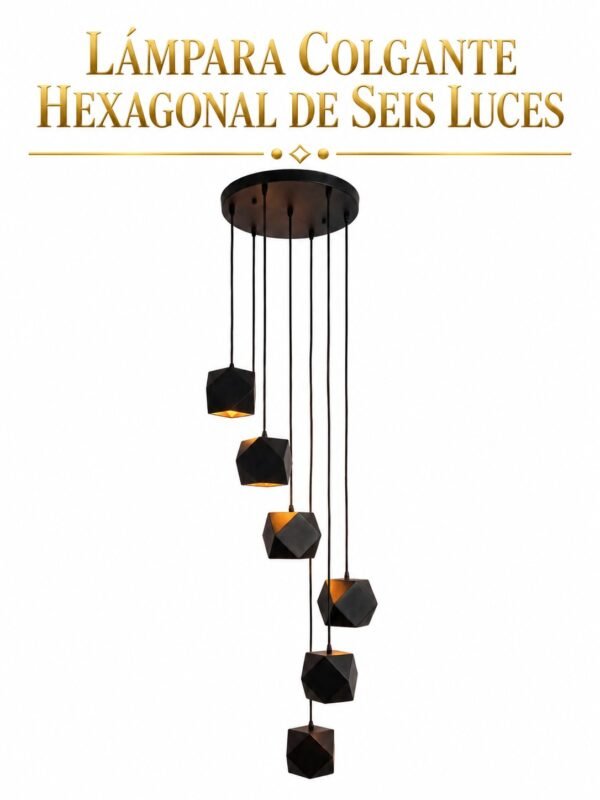 Lámpara Colgante – Hexagonal de Seis Luces Lámpara Colgante – Hexagonal de Seis Luces