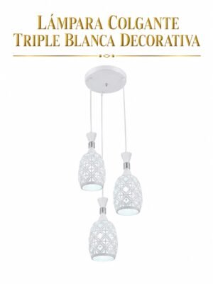 Lámpara Colgante – Triple Blanca Decorativa