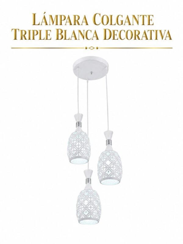 Lámpara Colgante – Triple Blanca Decorativa Lámpara Colgante – Triple Blanca Decorativa