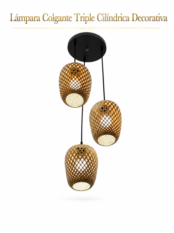 Lámpara Colgante - Triple Cilíndrica Decorativa